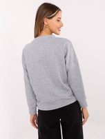 Szara melanżowa bluza z printem RUE PARIS 