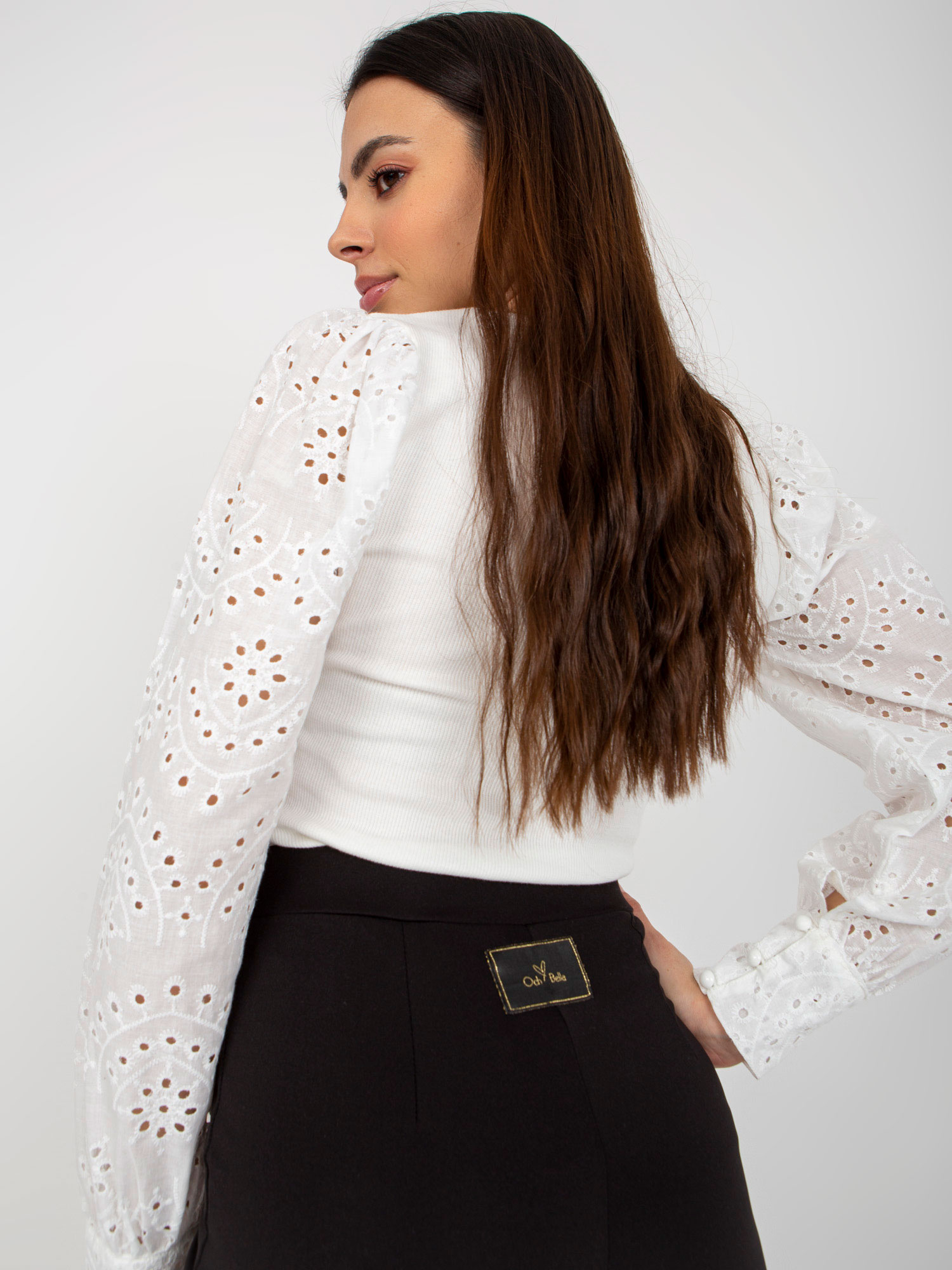 Czarne legginsy eleganckie z zamkiem OCH BELLA