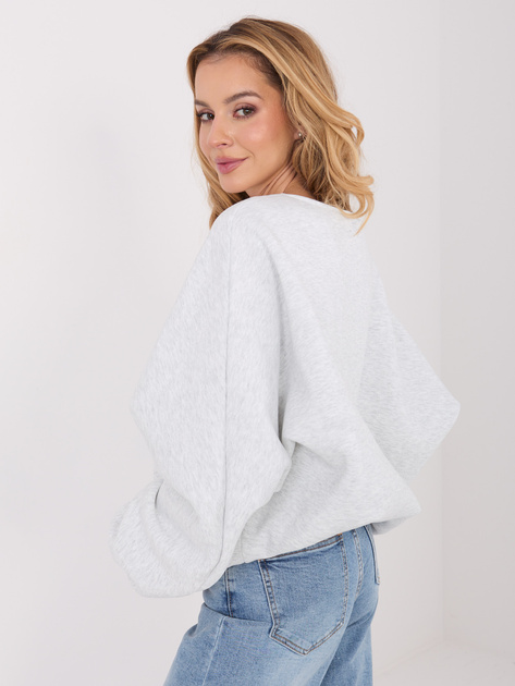 Jasnoszara rozpinana bluza z gumką na dole