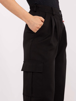 Hurt Czarne długie spodnie cargo z prostą nogawką 