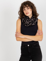 Hurtownia Czarno-ciemnoszary zimowy komin we wzory