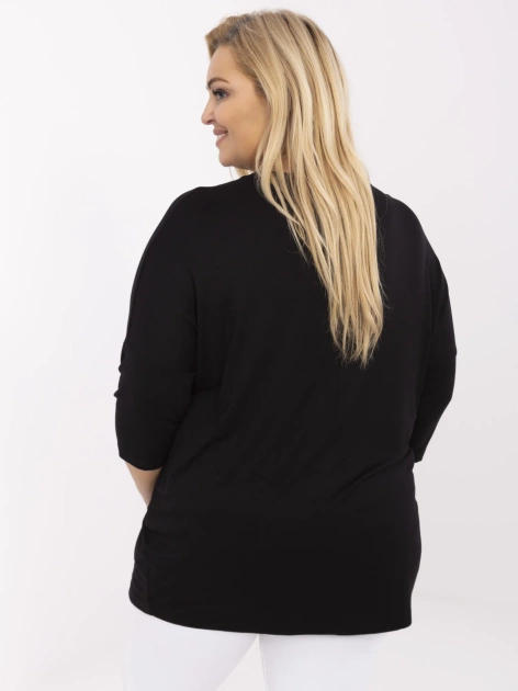 Czarna damska bluzka plus size z wiskozy