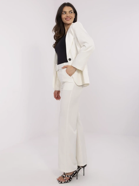 Hurtownia Ecru rozszerzane spodnie damskie z materiału