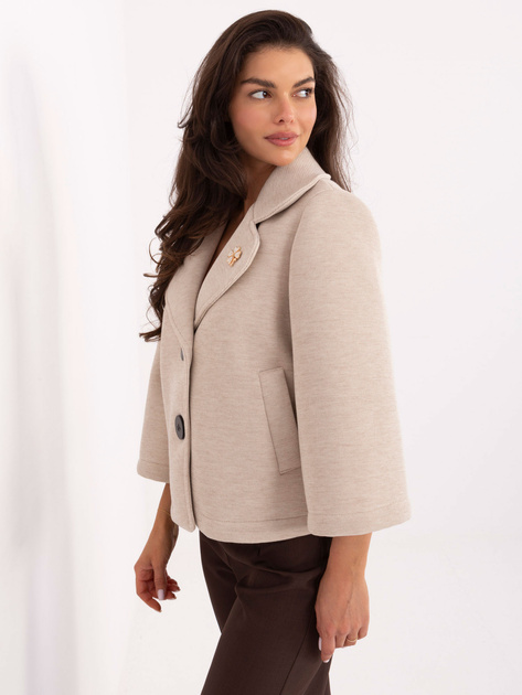 Beżowy płaszcz z piankowego materiału RUE PARIS