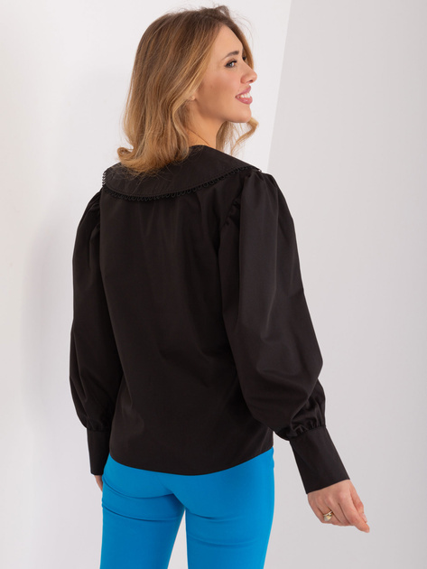 Hurt Czarna klasyczna koszula z ozdobnym kołnierzem