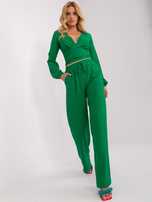 Hurt Zielony damski komplet casualowy z wiązaniem