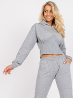 Szary melanżowy dresowy komplet z bawełny Neele