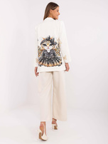 Hurt Kremowa jednorzędowa marynarka z nadrukiem 