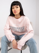 Jasnoróżowa bluza dresowa z nadrukiem Los Angeles 