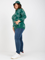 Zielona dresowa bluza plus size z kapturem  