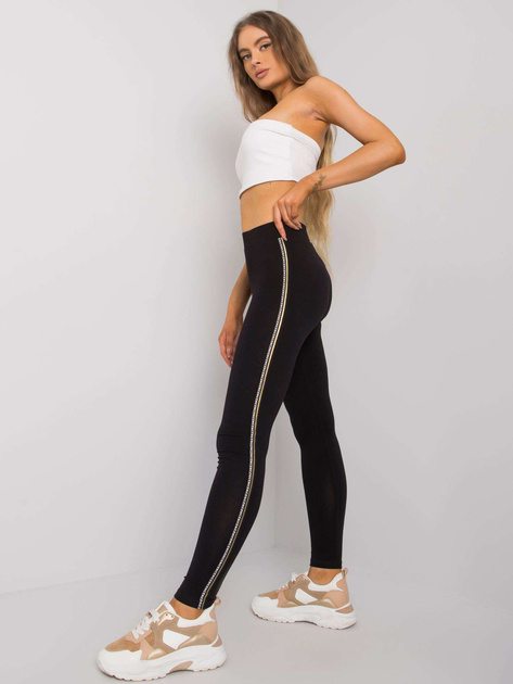 Czarno-złote legginsy bawełniane Naila RUE PARIS