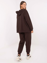 Czekoladowy dwuczęściowy komplet z bluzą oversize