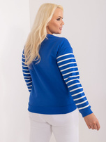 Hurt Kobaltowa damska bluza plus size w paski