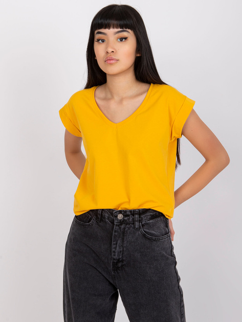 Jasnopomarańczowy t-shirt basic Atlanta RUE PARIS