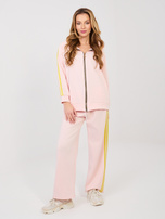 Jasnoróżowe dresowe spodnie z wiązaniem RUE PARIS 