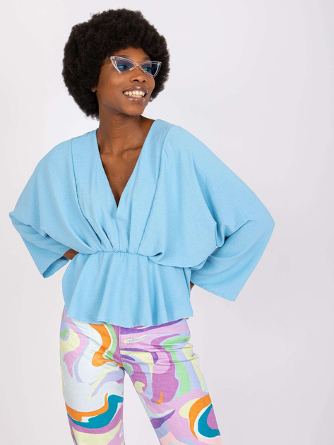 Jasnoniebieska zwiewna bluzka damska Raquela