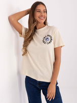 Hurt light beige fitted t-shirt SUBLEVEL.