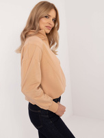 Hurtownia Camelowa damska bluza basic ze stójką