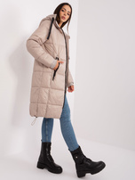 Hurt Beżowa pikowana kurtka zimowa SUBLEVEL 