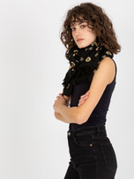 Hurtownia online Czarny damski szal z printami 