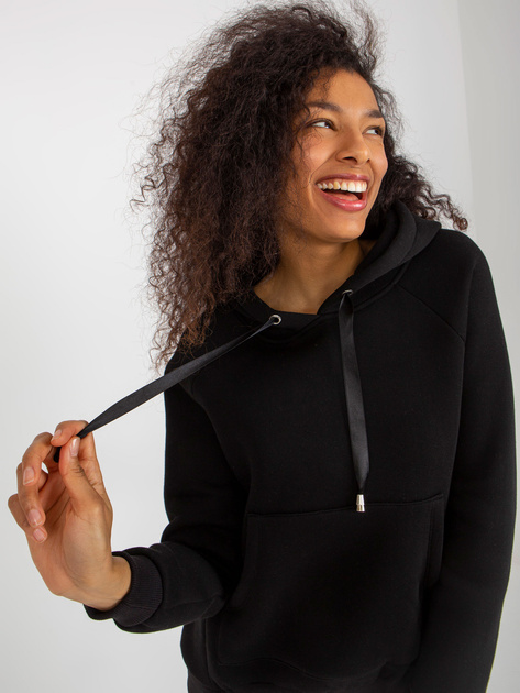 Hurt Czarna dresowa bluza kangurka z troczkami OCH BELLA