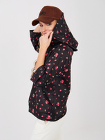 Czarna damska bluza oversize z rękawem 3/4