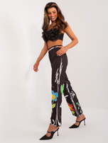 Hurt Czarne szerokie spodnie z nadrukami