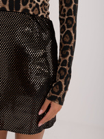 Hurt Czarno-złota błyszcząca spódnica mini na imprezę