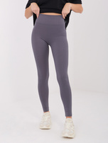 Grafitowe sportowe legginsy w prążek