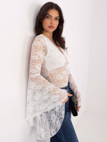 Biała krótka bluzka z koronki