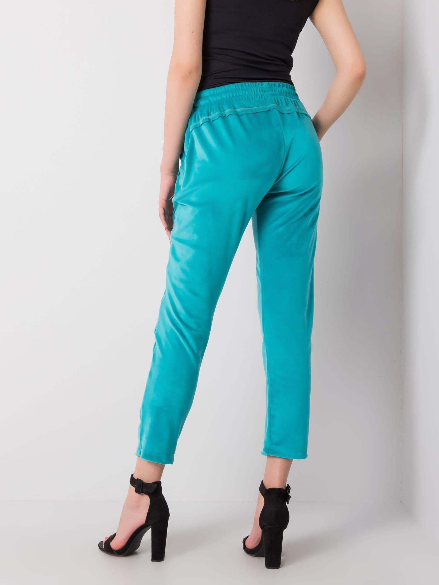 Turquoise velour pants Juanita RUE PARIS