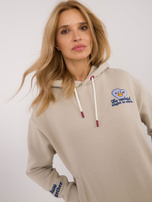 Hurt Beżowa bluza z nadrukiem na plecach SUBLEVEL