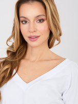 Biała damska bluzka basic z dekoltem na plecach RUE PARIS 