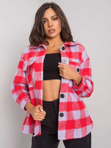 Czerwono-liliowa koszula w kratę Melany