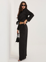 Czarny letni komplet z koszulą oversize RUE PARIS