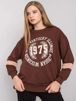 Dunkelbrauner Oversize-Pullover mit Druck "Kate".