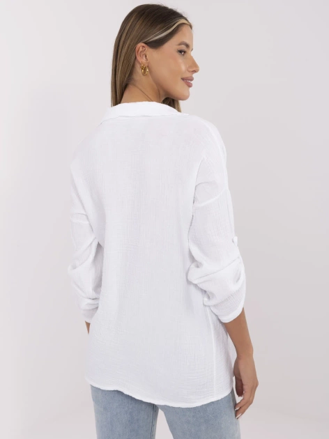 Biała muślinowa koszula z nadrukiem cytryny