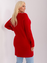Hurt Czerwony sweter plus size z kieszeniami
