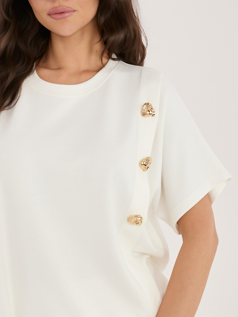 Ecru dwuczęściowy komplet z wiązaniem