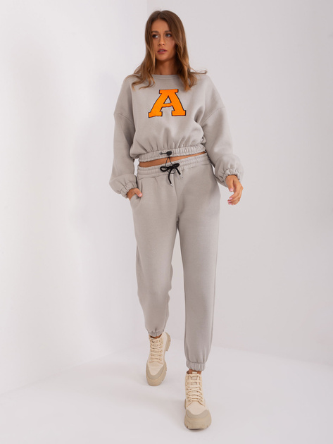 Hurt Szaro-fluo pomarańczowy dwuczęściowy komplet dresowy