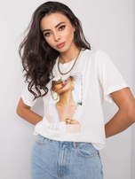 Biały t-shirt damski bawełniany Lynda