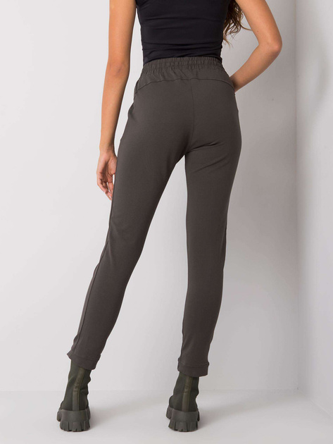 Ciemne khaki spodnie dresowe z napisami Peyton