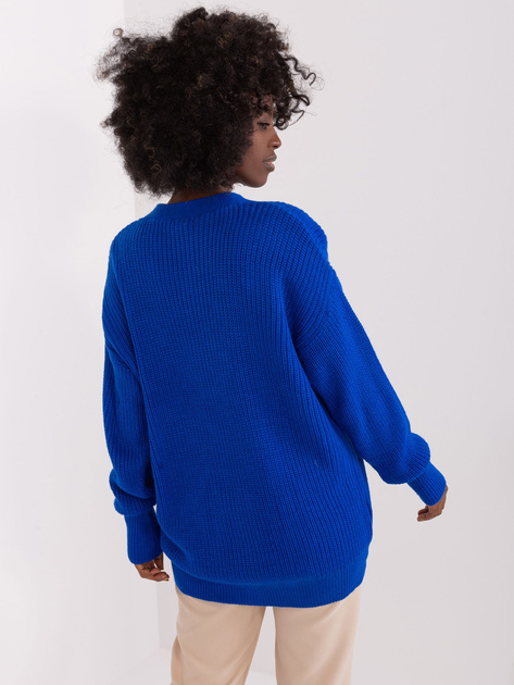 Hurt Kobaltowy rozpinany sweter z guzikami RUE PARIS