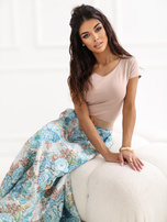 Ciemnobeżowa bluzka basic o dopasowanym kroju RUE PARIS