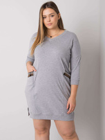 Szara melanżowa sukienka plus size z kieszeniami Susan 