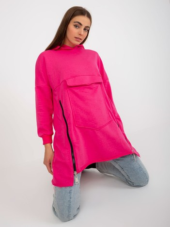 Hurtownia Fuksjowa bawełniana bluza basic z kapturem