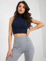 Hurt Szare damskie spodnie dresowe z ozdobnymi guzikami