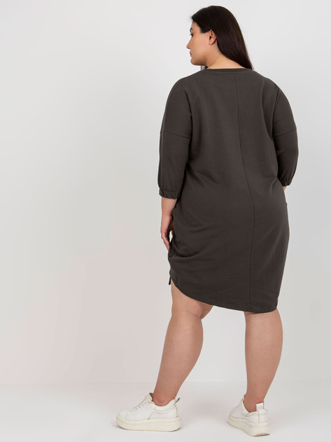 Hurt Khaki dresowa sukienka plus size na co dzień