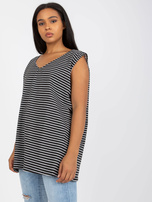 Hurt Czarno-biały luźny top plus size 