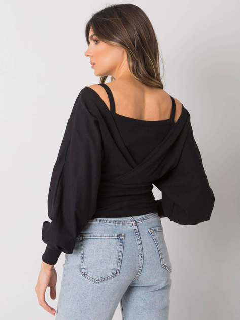 Czarna damska bluzka z bawełny Chavri RUE PARIS